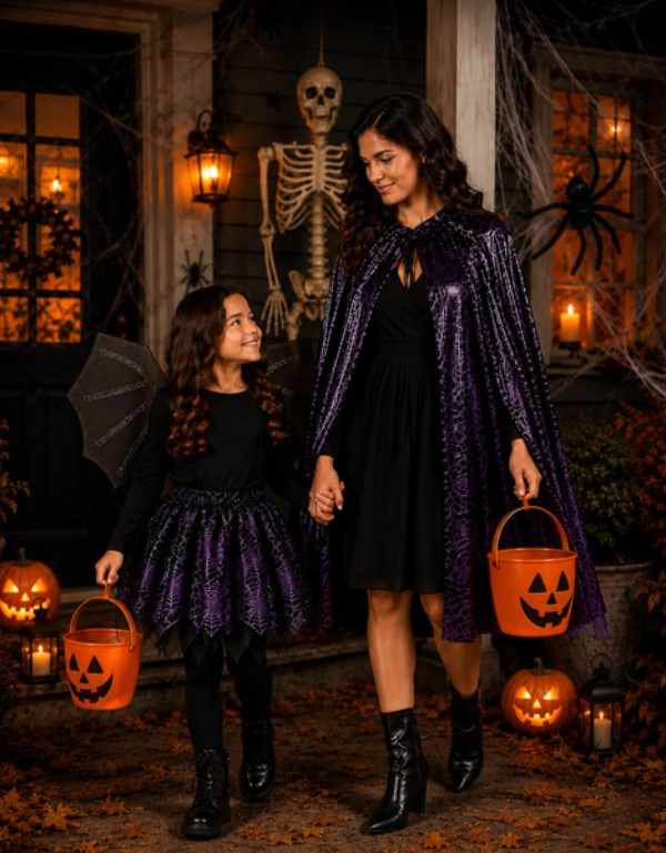Halloween-Kostüme für Damen und Mädchen mit Hexencapes