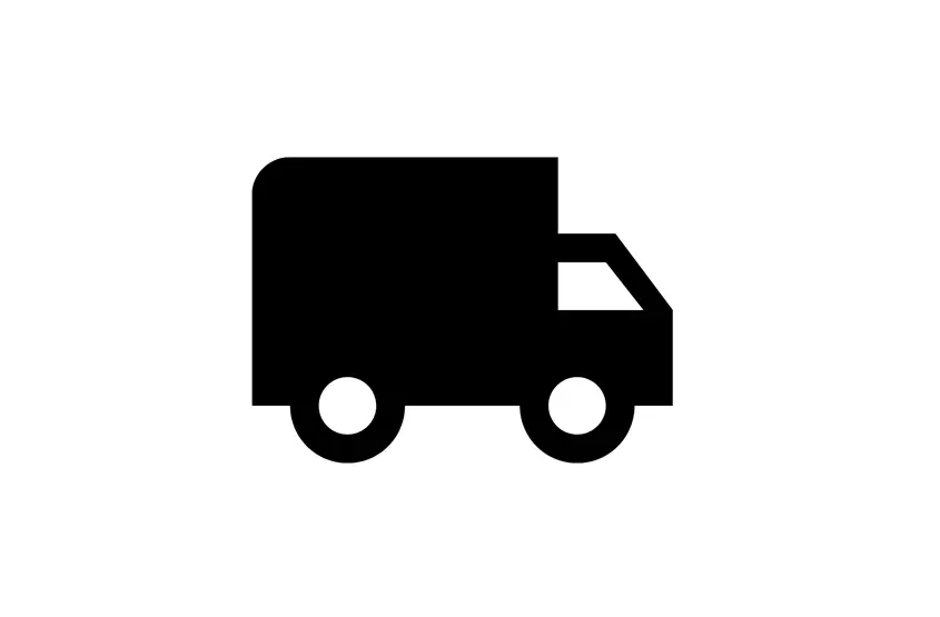 Symbol eines Lieferwagens für Versand und Rücksendung