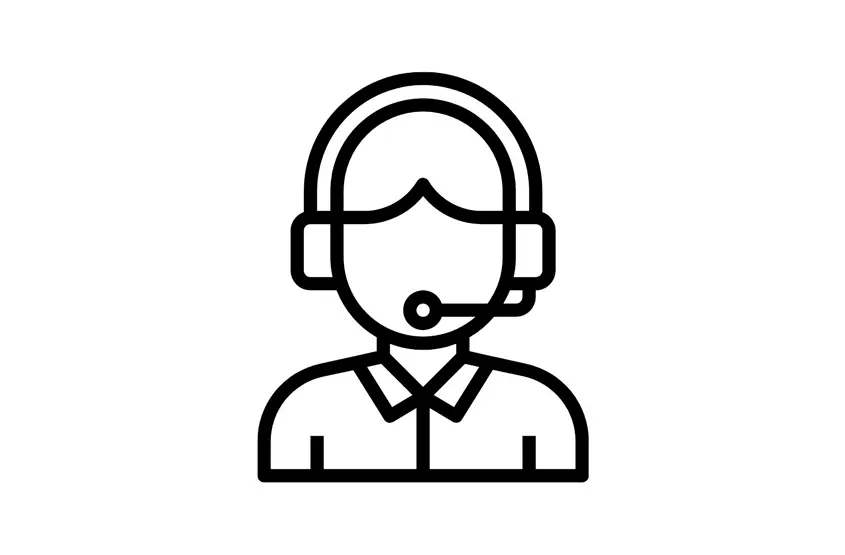 Symbol einer Person mit Headset für Kundenservice und Kontakt