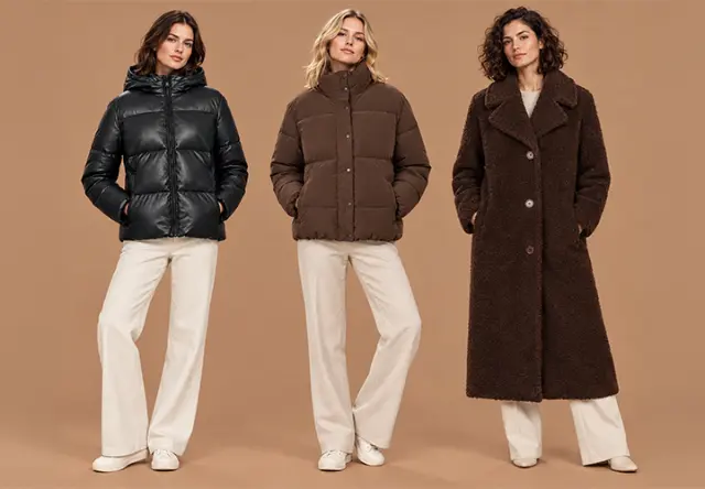 Damen in warmen Jacken und Mantel für Herbst und Winter