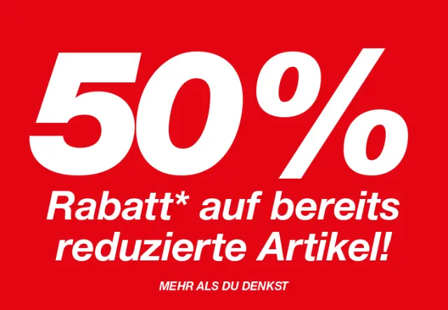 50 % Rabatt zusätzlich auf SALE