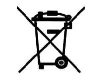 Symbol: Durchgestrichene Mülltonne