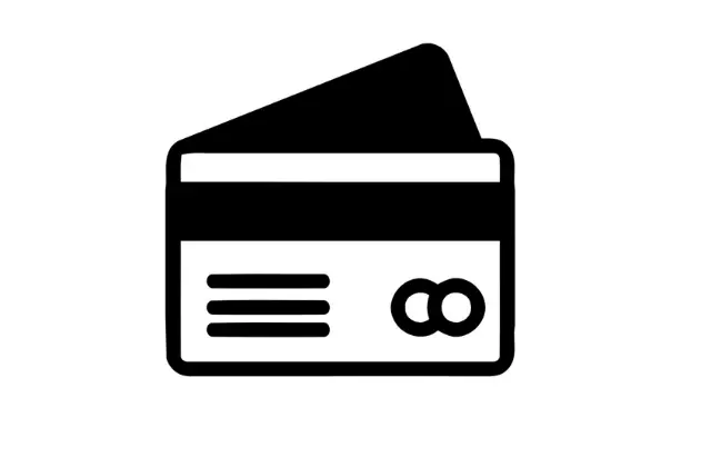 Symbol einer Kreditkarte für Zahlungen und Gutscheine