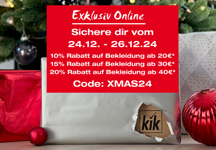 Je höher der Warenkorb, desto größer dein Rabatt auf Bekleidung!
