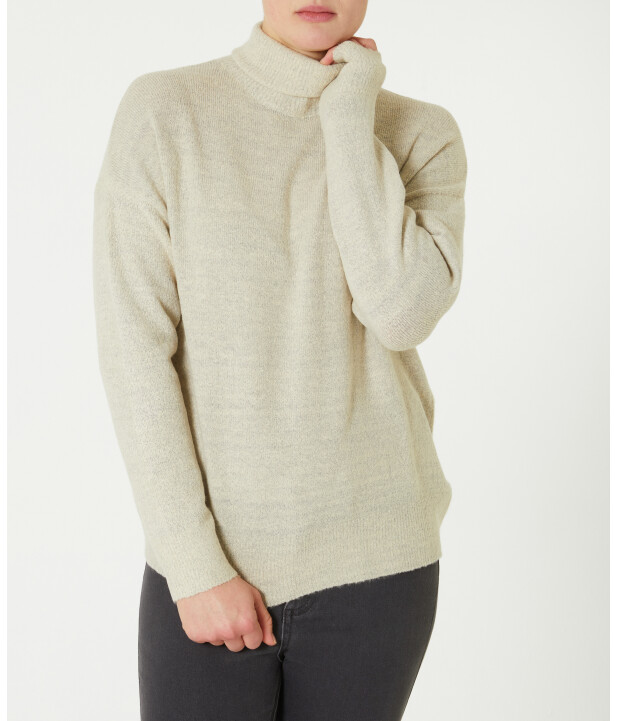 Rollkragenpullover mit Rippbündchen