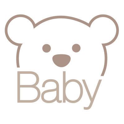 Bärengesichts über dem Wort „Baby“