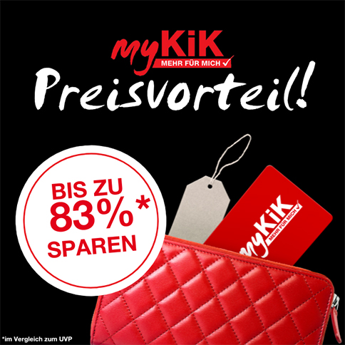 Beworben wird Artikel der Marke Black Jack. Mit der myKiK Vorteilskarte kann man bis zu 83% sparen